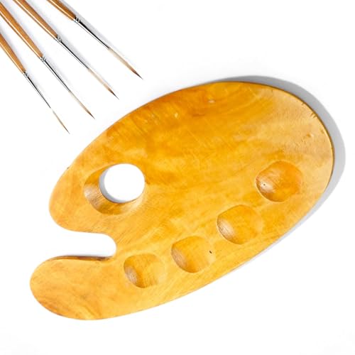 ArtRight Wooden Painting Palette - 30 * 18cm Handmade Paint Palette with Thumb Hole for Acrylic, Oil, Gouache Watercolor Painting - for Professional Artists, Art Enthusiasts & Kids - Image 1