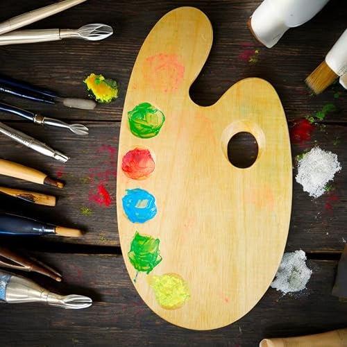ArtRight Wooden Painting Palette - 30 * 18cm Handmade Paint Palette with Thumb Hole for Acrylic, Oil, Gouache Watercolor Painting - for Professional Artists, Art Enthusiasts & Kids - Image 5