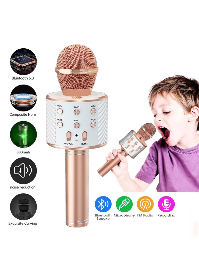 عام ميكروفون كاريوكي لاسلكي بتقنية Bluetooth، مكبر صوت ميكروفون كاريوكي محمول باليد، جهاز Bluetooth محمول 3 في 1 مع مكبر صوت، تسجيل USB إضافي، للحفلات المنزلية وأعياد الميلاد والهدايا - Image 5