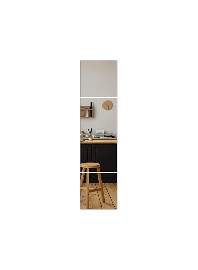 The Bros Self Adhesive Glass Mirror, Bathroom Wall Mounted Mirror, Make Up Mirror Sticker for Home Living Room Bedroom, Frameless Modern Vanity Mirror for Wall Tiles Decoration Hanging (4PCS-30 * 30CM) - Image 4