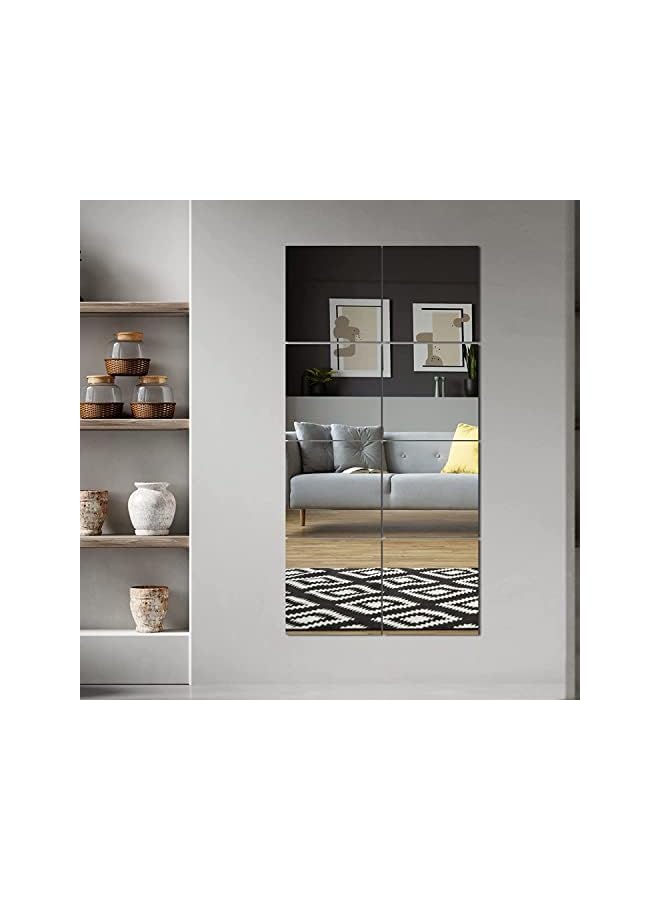 The Bros Self Adhesive Glass Mirror, Bathroom Wall Mounted Mirror, Make Up Mirror Sticker for Home Living Room Bedroom, Frameless Modern Vanity Mirror for Wall Tiles Decoration Hanging (4PCS-30 * 30CM) - Image 5