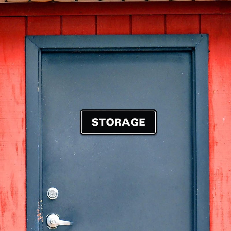 All Quality Standard STORAGE Door/Wall Sign - White - Large (1 Pack) - Image 3