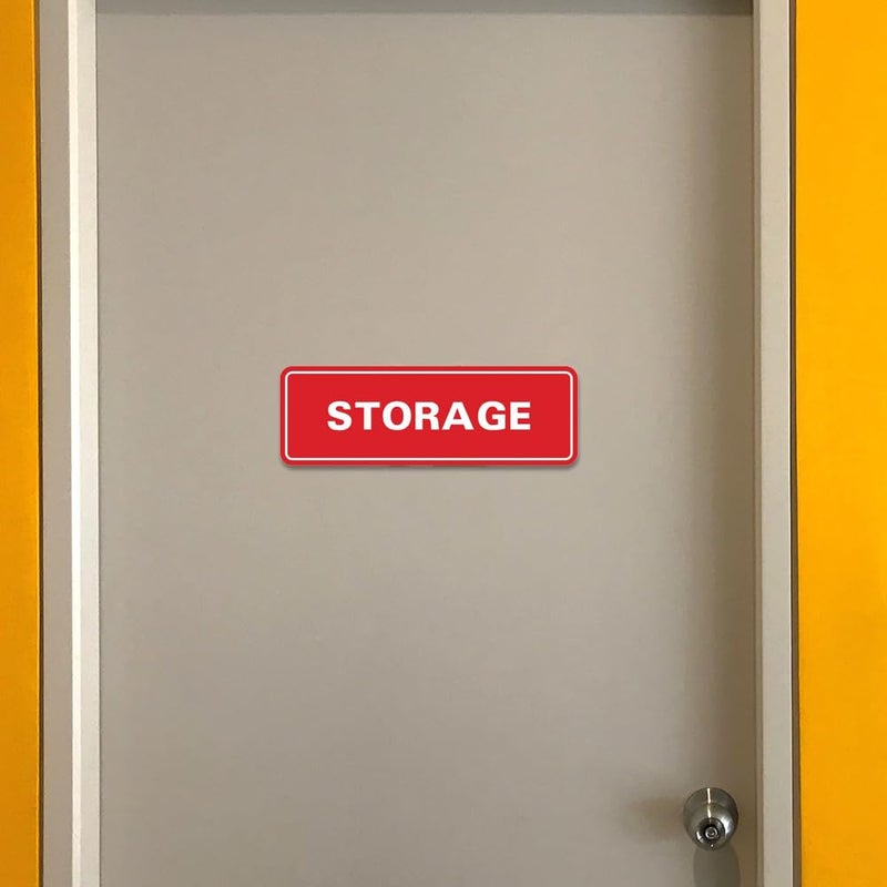 All Quality Standard STORAGE Door/Wall Sign - White - Large (1 Pack) - Image 2