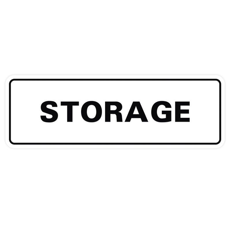 All Quality Standard STORAGE Door/Wall Sign - White - Large (1 Pack) - Image 1