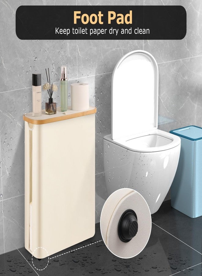 Dotpilgo Extra Large Toilet Paper Storage Basket with Lid Slim Toilet Paper Basket Holder Bin Container Organizer for Bathroom Hold up to 20 Regular Rolls or 15 Mega Rolls - Image 4