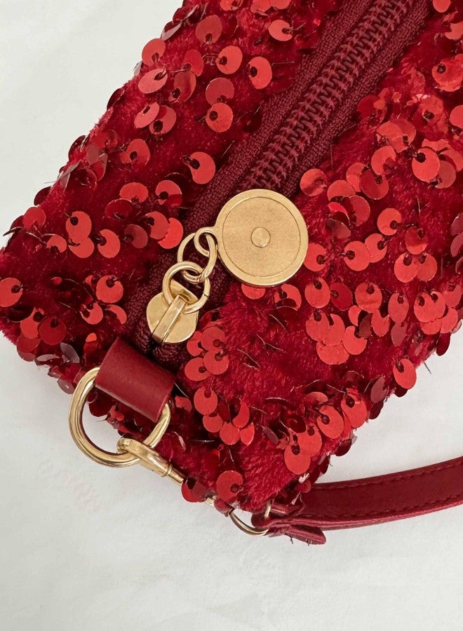 Winatehr Red Sequin Purse, Cute Cross Body Evening Bag, Small Crossbody Bags for Women, Christmas Gifts Girls Trendy Stuff, 70s Showgirl Outfit Red Accessories - Image 5