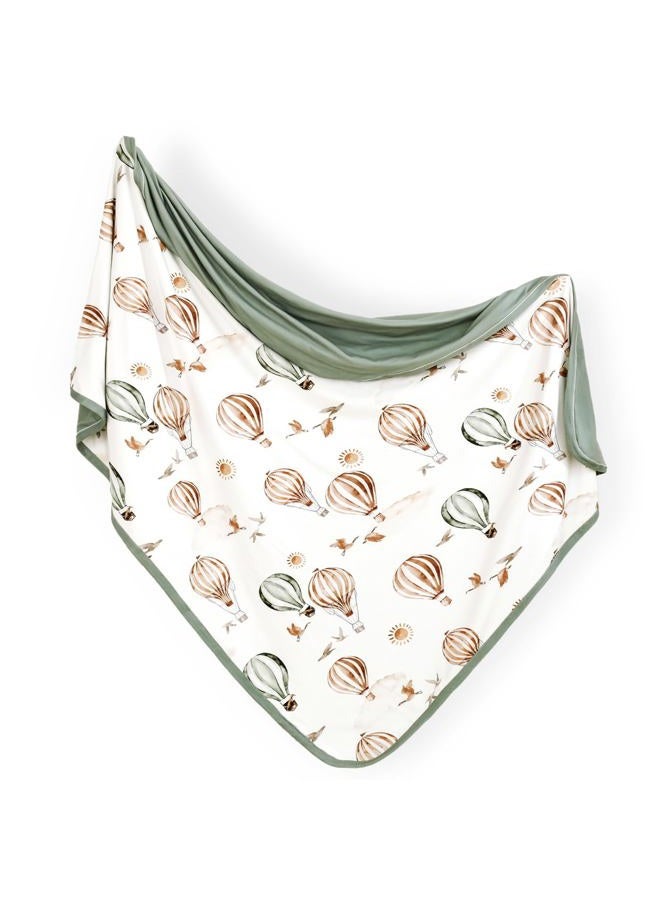 GRSSDER Baby Blankets Super Soft Jersey Knit Swaddle Blanket for Baby Girls and Boys, Double Layer Receiving Blankets 34 x 44 Inches, Extra Large for Baby Swaddling, Balloon Print - Image 1