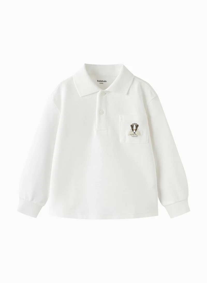 Balabala Kids Boy Lapel long sleeve T-shirt