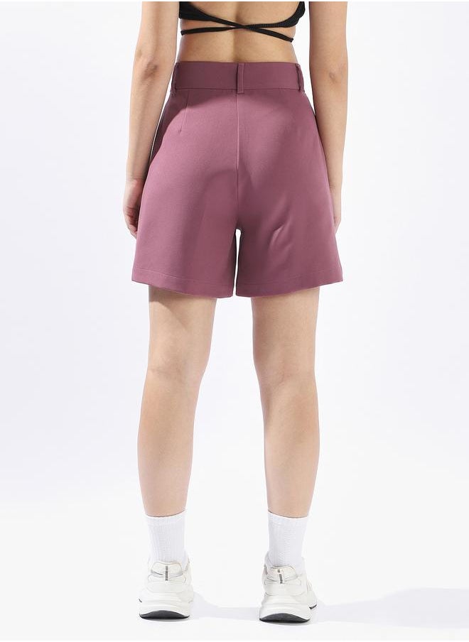 Hubberholme - Onion Tailored Shorts for Women Tailored Fit 91% Polyester 9% Spandex Button Closure - Image 1