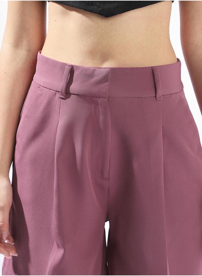 Hubberholme Onion Tailored Shorts for Women Tailored Fit 91% Polyester 9% Spandex Button Closure  - Image 5