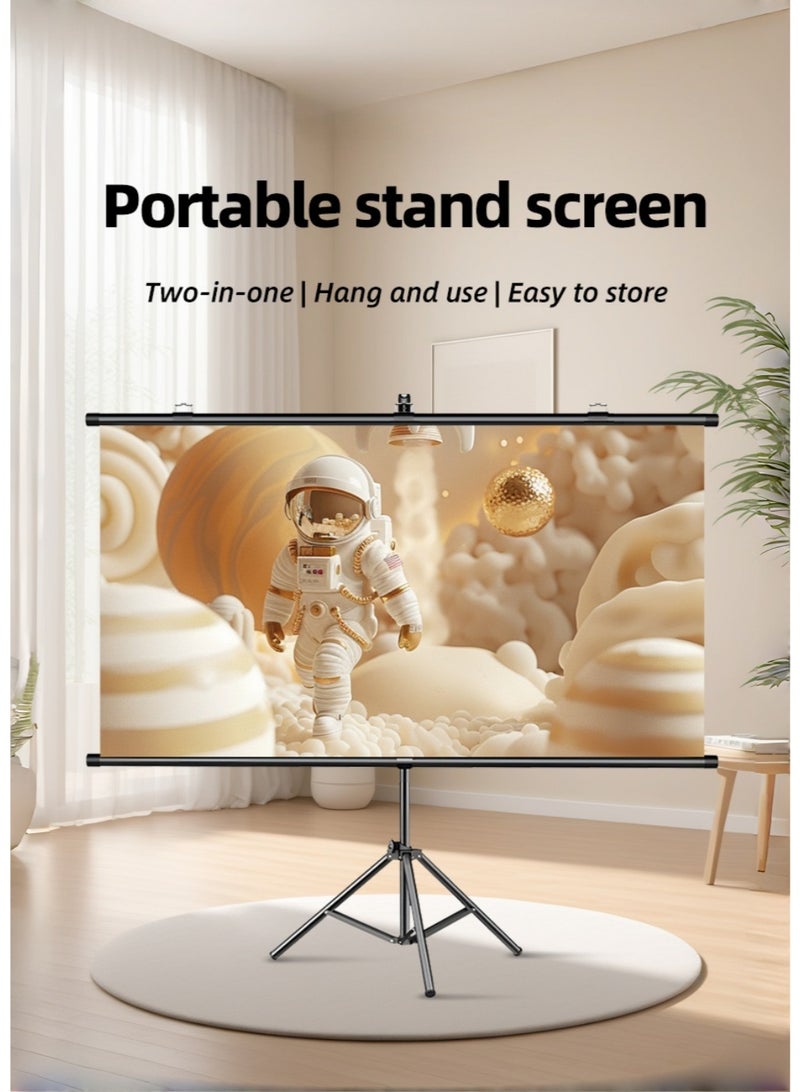 JoyousSto Projector Screen with Stand Outdoor 72 inch 4K HD 1.5-Gain Wrinkle-Resistant Movie Screen, 160° Viewing Angle, Projection Screen for Movie Night and Indoor - Image 1