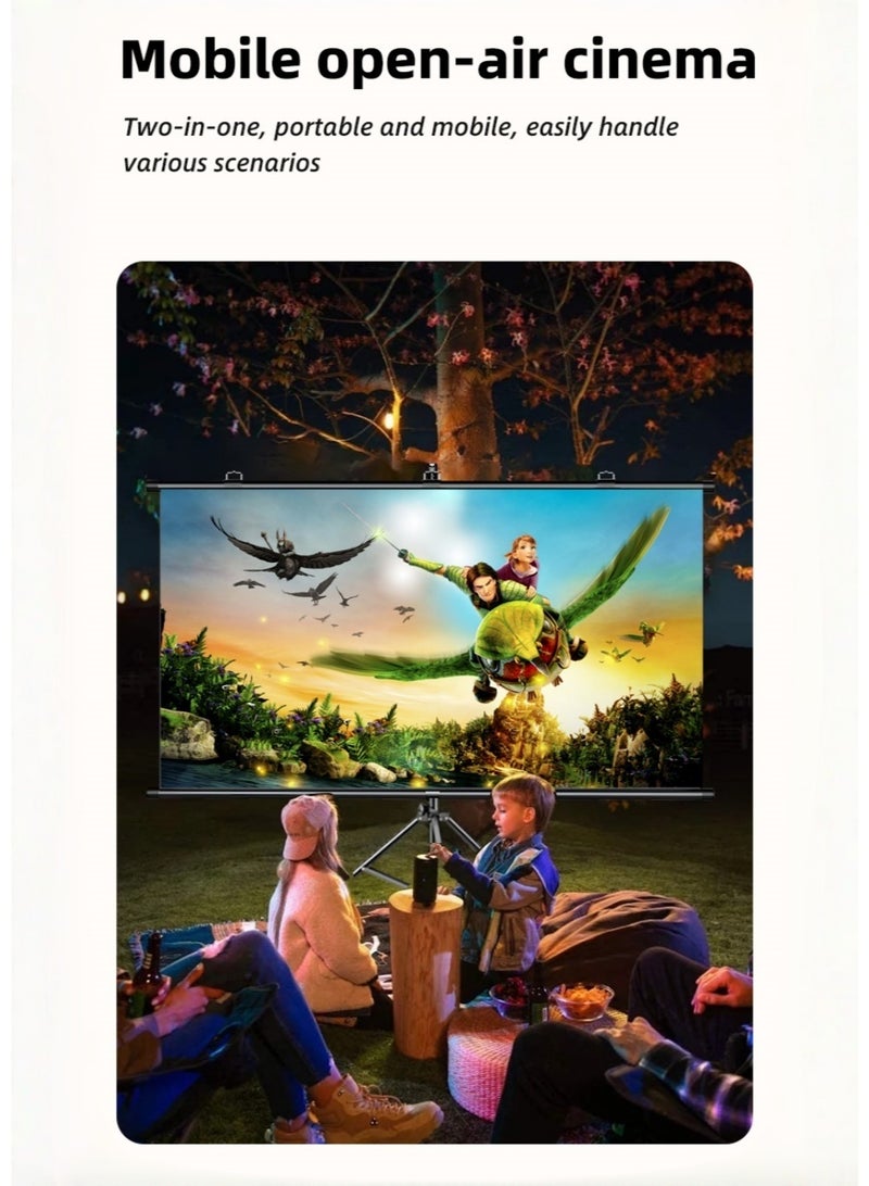 JoyousSto Projector Screen with Stand Outdoor 72 inch 4K HD 1.5-Gain Wrinkle-Resistant Movie Screen, 160° Viewing Angle, Projection Screen for Movie Night and Indoor - Image 5