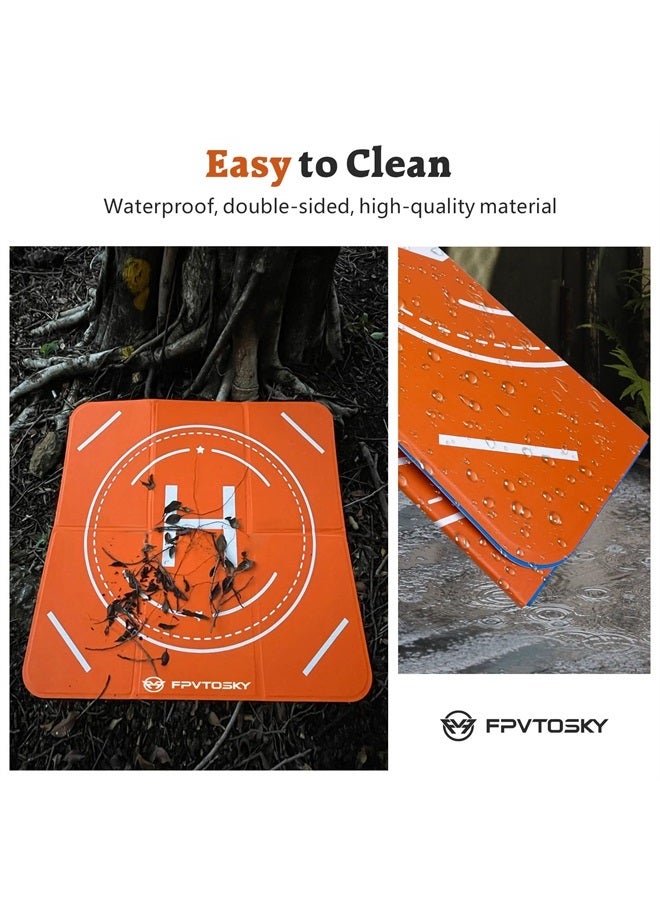 FPVtosky Drone Landing Pad, Universal Large 25.2"(64cm) Fast-fold Double Sided Waterproof Landig Pad Weighted for Mavic 3 Pro/DJI Mini 3 Pro/Air 3 / Avata/FPV/Phantom/Inspire Drones etc - Image 3