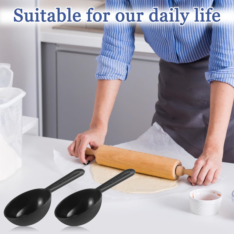 Alrhso Small Scoops for Canisters, 5 Pack Plastic Scoopers for Containers, Black Coffee Measuring Scoop for Tea, Sugar, Cereal, Milk, Spices(7g) - Image 3