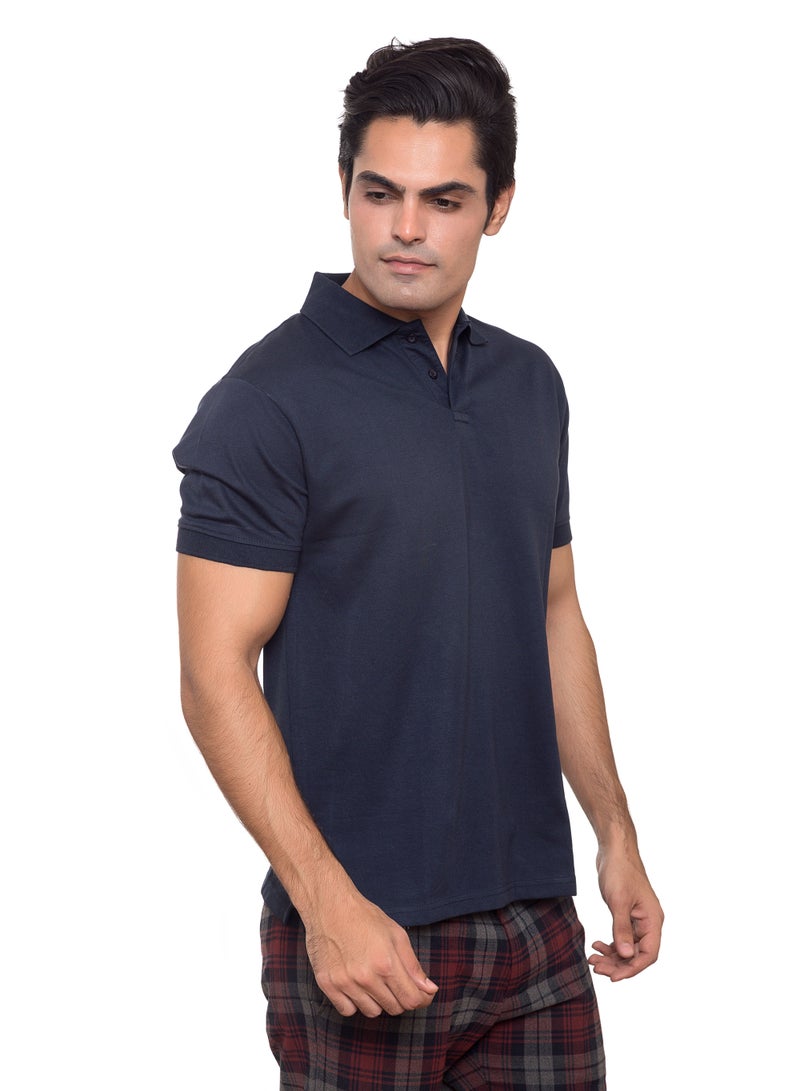 SANTHOME Basic Dry n Cool Cotton Polyester Blend Shirt Collared Neck Polo for Men - Image 2