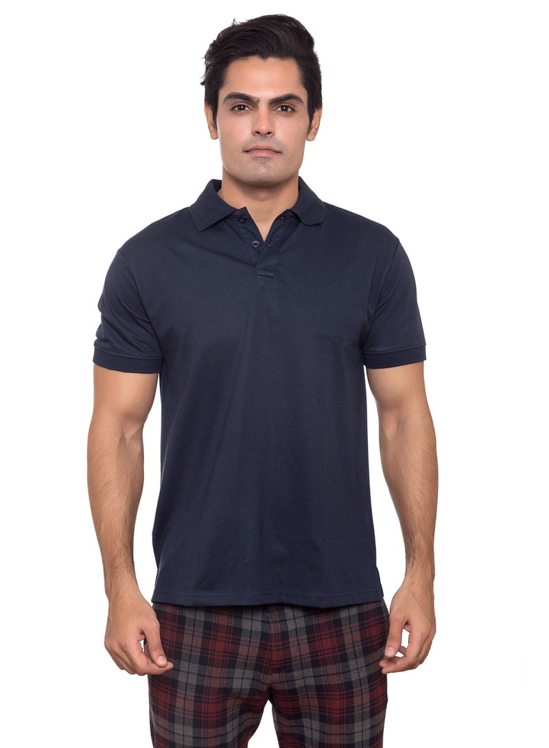 SANTHOME Basic Dry n Cool Cotton Polyester Blend Shirt Collared Neck Polo for Men - Image 1