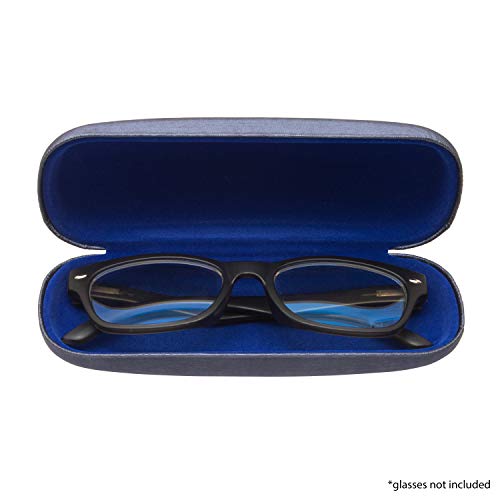 Noble Pack Noble Hard Shell Brushed Eyeglass Case with Microfiber Cleaning Cloth – Premium Eye Glass Carry Case with Enhanced Frame and Lens Protection – Ideal for Glasses & Sunglasses (Blue) - Image 3