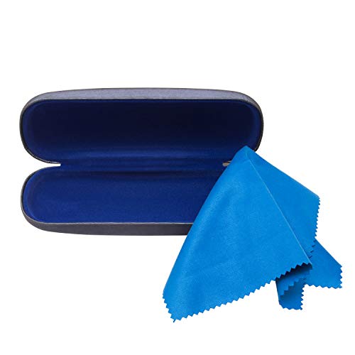 Noble Pack Noble Hard Shell Brushed Eyeglass Case with Microfiber Cleaning Cloth – Premium Eye Glass Carry Case with Enhanced Frame and Lens Protection – Ideal for Glasses & Sunglasses (Blue) - Image 2