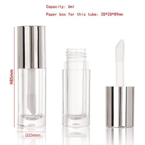 COSIDEA 14pcs Empty 6ml Big Brush Chunky Lip Gloss Tubes for DIY Lip Gloss Silver Lipgloss Containers - Image 3