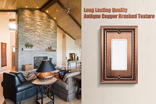 Henne Bery Sunken Pearls Heavy Duty Decorative Wall Plate Switch Plate Outlet Cover (Single Decorator, 3 Pack, Antique Copper) - Image 5