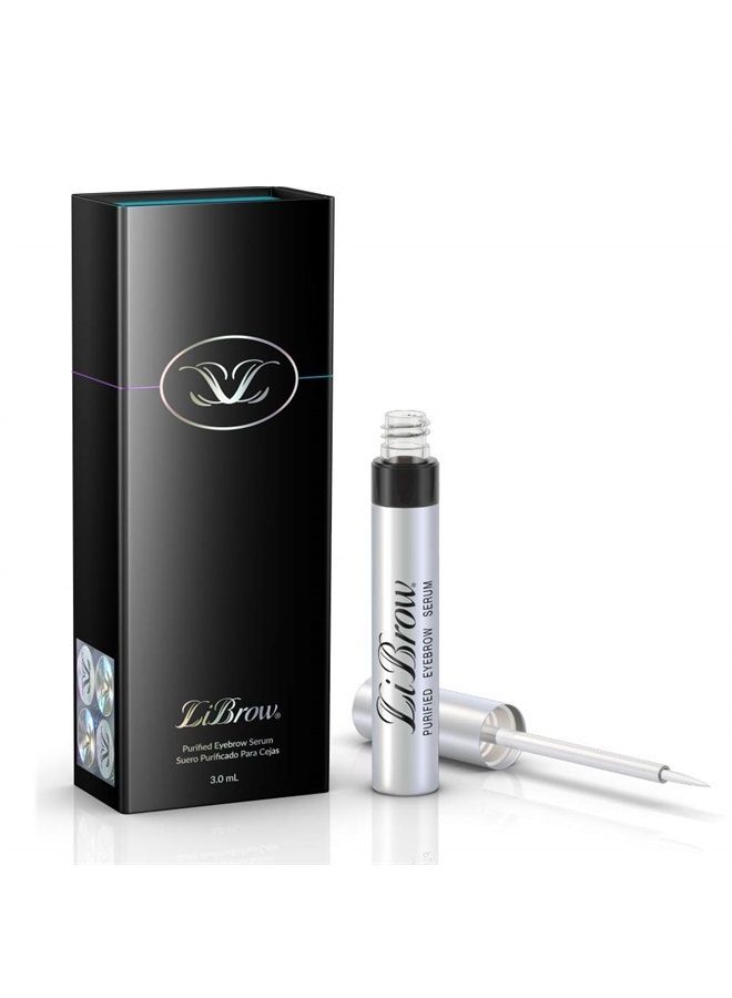 LiBrow Purified Eyebrow Physician-Formulated Serum for Fuller & Thicker Looking Eyebrows | Natural Eyebrow Enhancer Safe for Sensitive Skin | 90-Day Supply (3ml)