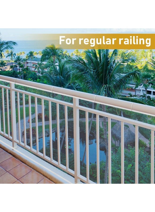 Gudui 2 Pack Indoor Outdoor Baby Safety Stair Railing Net Proofing Balcony Banister Rail Guard Child Protection Safe 6.6Ft L X 2.6Ft H, White - Image 4