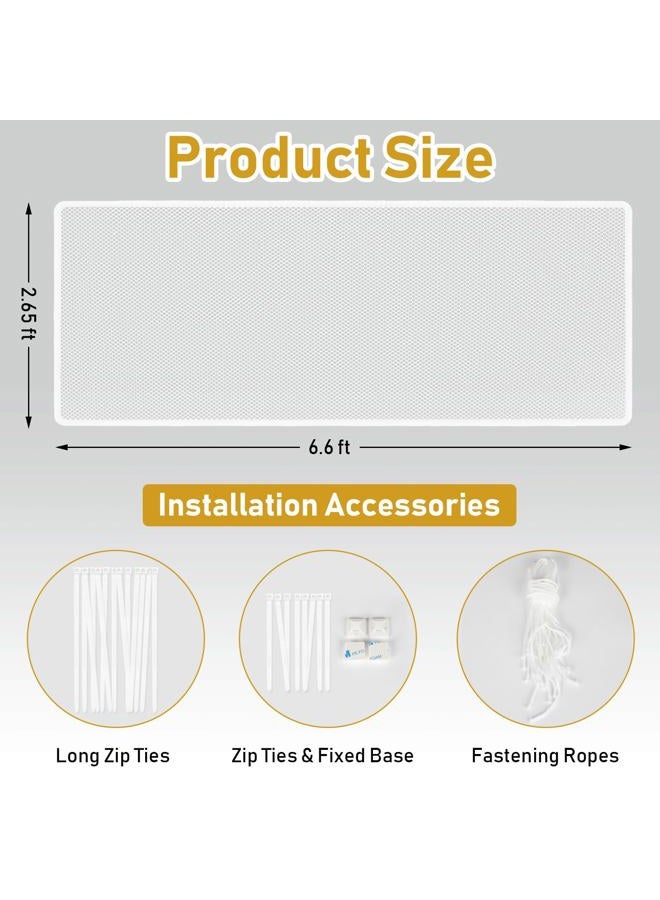 Gudui 2 Pack Indoor Outdoor Baby Safety Stair Railing Net Proofing Balcony Banister Rail Guard Child Protection Safe 6.6Ft L X 2.6Ft H, White - Image 3