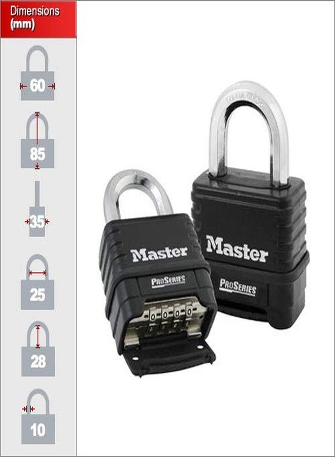 Master Lock MasterLock 1178D Combination Padlock, Die Cast Body, 3 Pack Black/Silver (Keyed Different) - Image 3