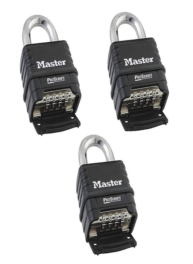 Master Lock MasterLock 1178D Combination Padlock, Die Cast Body, 3 Pack Black/Silver (Keyed Different) - Image 1