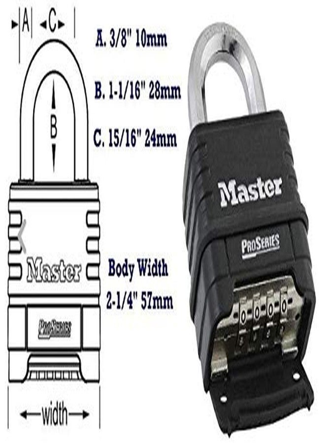 Master Lock MasterLock 1178D Combination Padlock, Die Cast Body, 3 Pack Black/Silver (Keyed Different) - Image 4