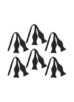 Mens Self-tied Bow Ties, Solid Color Adjustable Men's Bow Ties for Tuxedo Suit Wedding, Black (6Pcs)