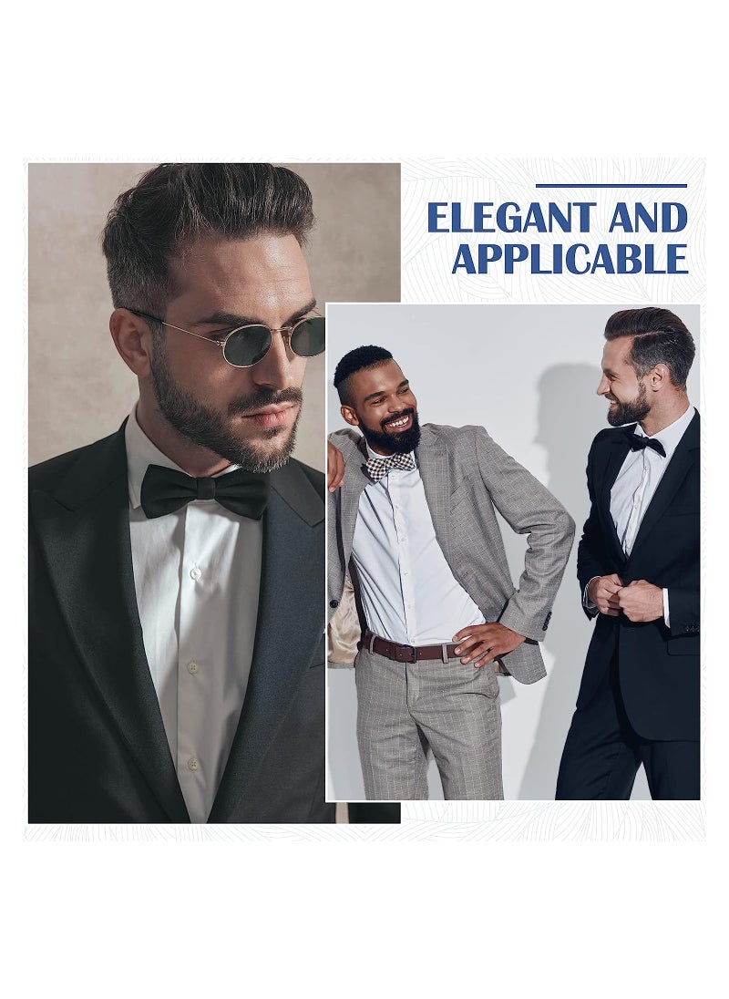 KASTWAVE - Mens Self-tied Bow Ties, Solid Color Adjustable Men's Bow Ties for Tuxedo Suit Wedding, Black (6Pcs) - Image 1