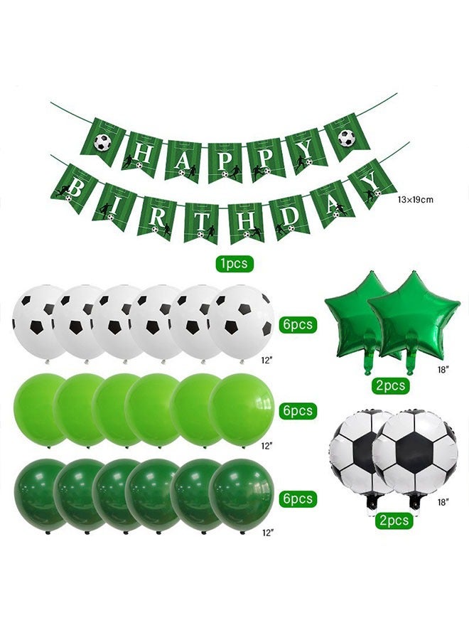 26pcs بطولة كرة القدم كأس الألومنيوم البالون مجموعة حفلة عيد ميلاد ديكور الرياضة الحزب البالونات اللاتكس - Image 3