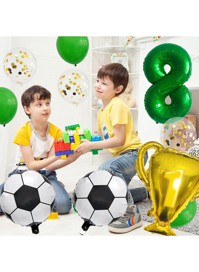 26pcs بطولة كرة القدم كأس الألومنيوم البالون مجموعة حفلة عيد ميلاد ديكور الرياضة الحزب البالونات اللاتكس - Image 4