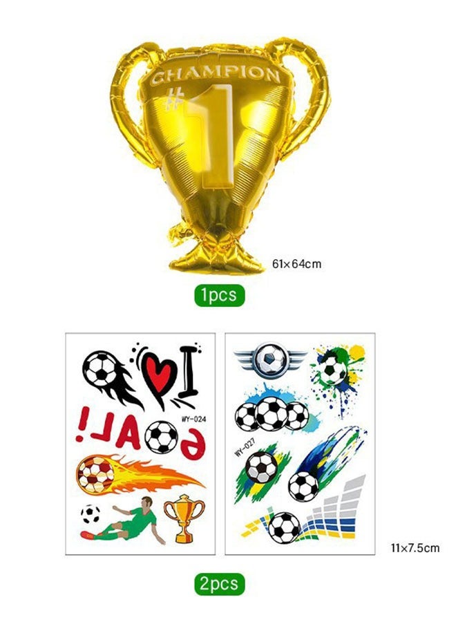 26pcs بطولة كرة القدم كأس الألومنيوم البالون مجموعة حفلة عيد ميلاد ديكور الرياضة الحزب البالونات اللاتكس - Image 5