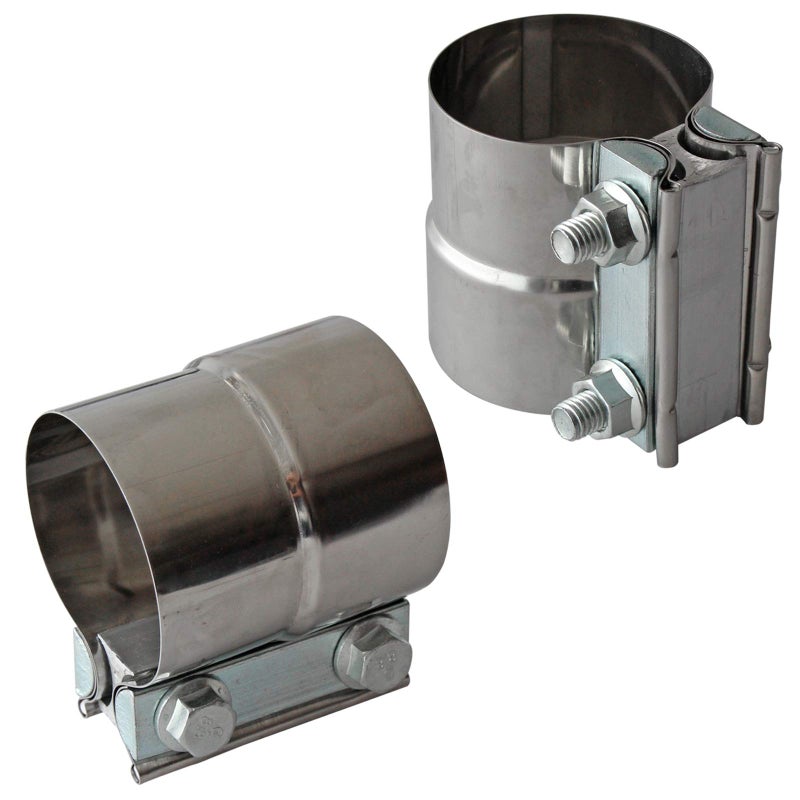 Exhaust Clamps Band Clamp 25 Lap Joint Stainless Steel Lap Joint Exhaust Band Clamp with 1 Block 2Pcs for 25 Od to 25 Id Exhaust Pipe Muffler Elbow and Exhaust Tubing Connection2 Pack