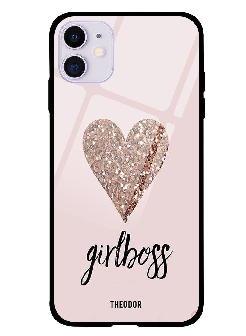 Theodor Protective Tempered Glass Case Cover IPHONE 12 6.1  Girls Boss & Heart - Image 1