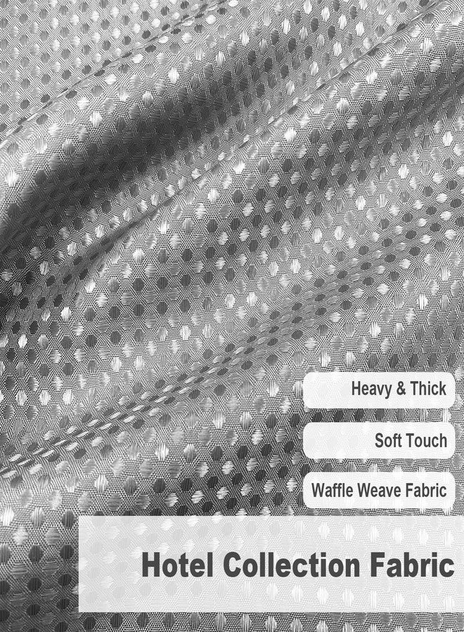 Final Friday Gray Shower Curtain Fabric, Waffle Shower Curtains for Bathroom, Hotel Luxury Cloth Bath Curtain Boho Bathroom Decor Set with Grommets Washable No Hooks 72 x 72 Inch - Image 5