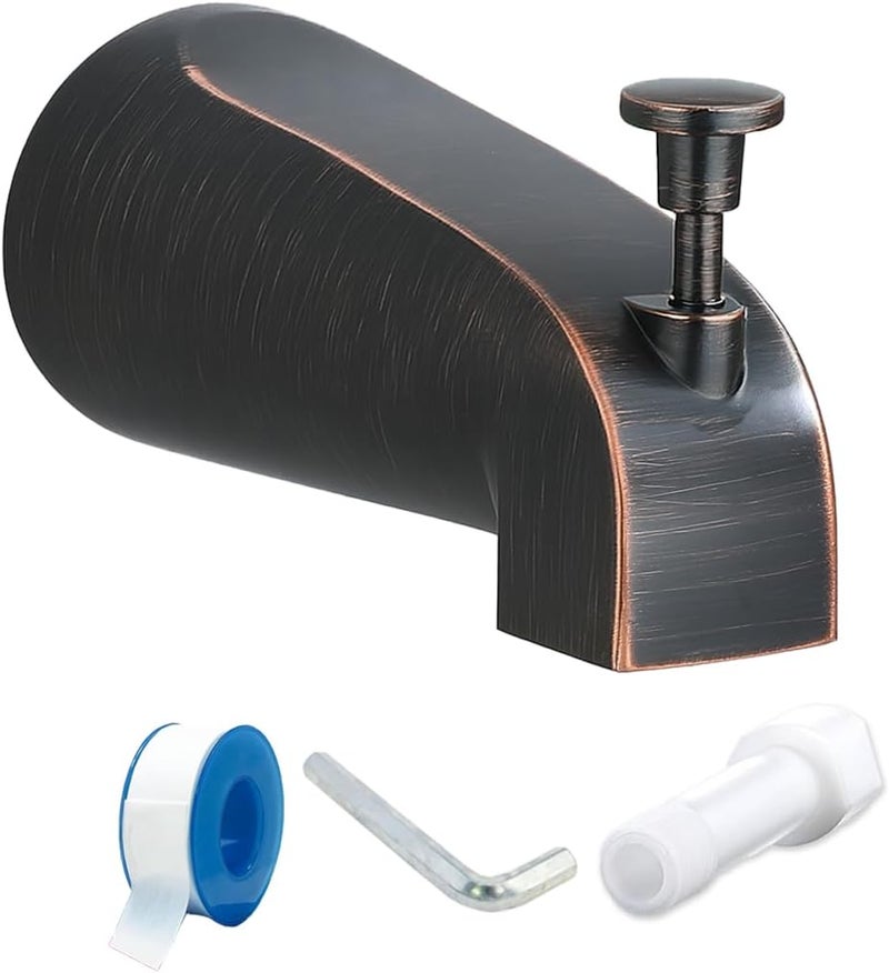 FROPO Tub Spout with Diverter, Slip On Bathtub Spout Fits 1/2'' Copper Tube(5/8'' Dia), Bathroom Tub Faucet with PTFE Tape & Hex Wrench, Oil Rubbed Bronze - Image 1