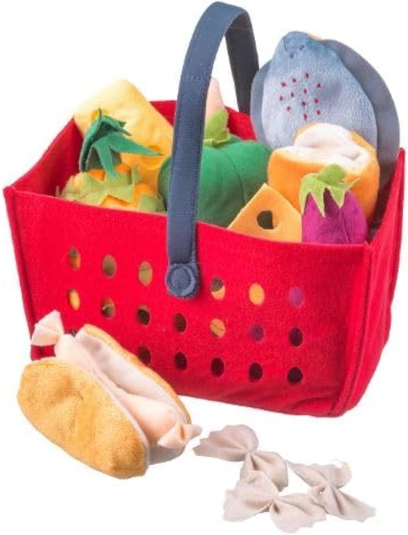 LATSAS Shopping Basket Set with 12 Food Toys - Image 1