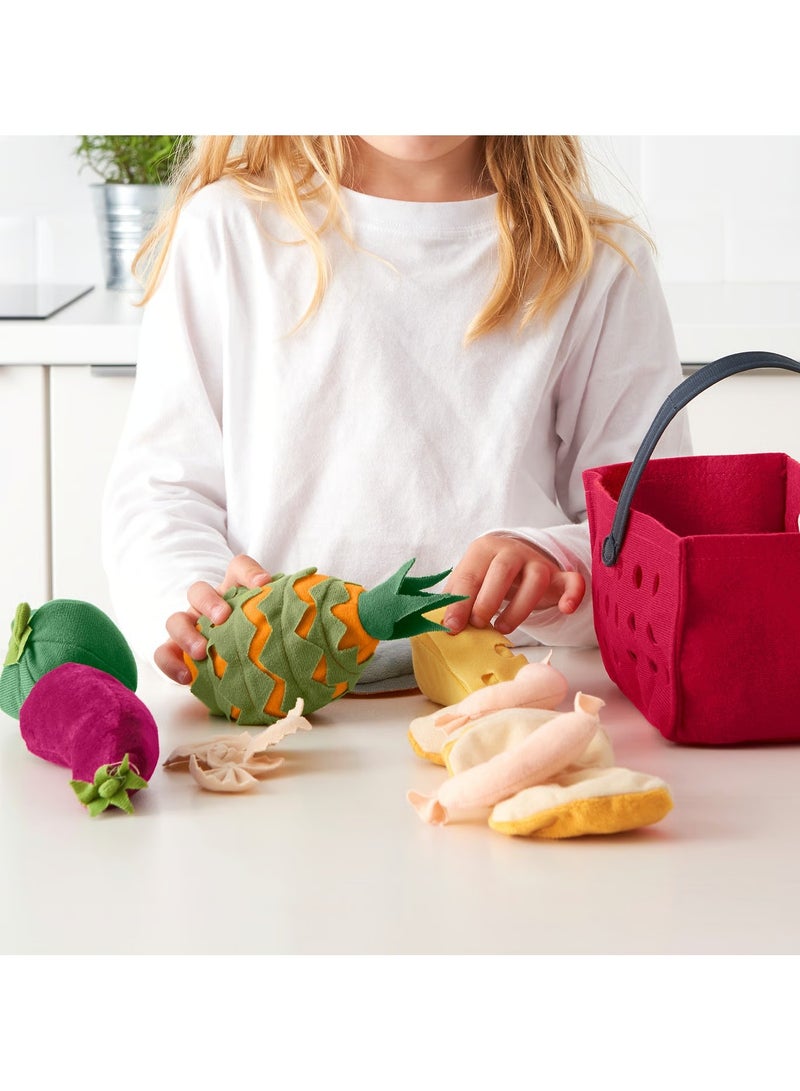 LATSAS Shopping Basket Set with 12 Food Toys - Image 2