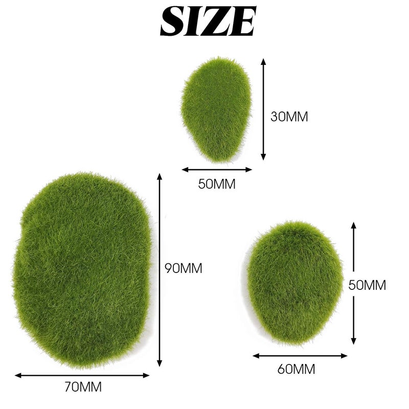TIHOOD 30 PCS 3 Size Artificial Moss Rocks Decorative, Green Moss Balls,Moss Stones, Green Moss Covered Stones, Fake Moss Decor for Floral Arrangements, Fairy Gardens and Crafting - Image 3