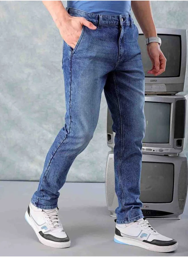 The Indian Garage Co Men Slim Fit Solid Mid-Rise Stretchable Jeans