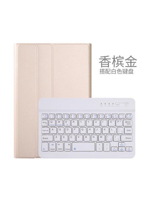 Bluetooth Keyboard Case for Galaxy Tab S4 Gold Protective Cover + square keyboard