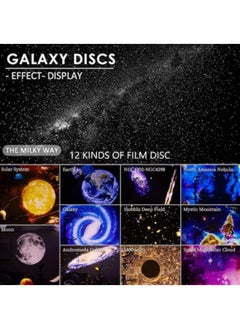 GGEROU 12 in 1 Planetarium Galaxy Projector,Star Projector Galaxy Light for Bedroom,12 Film Discs, HD Image, 360° Rotation 4K Galaxy Night Sky Light Projector  - Image 2