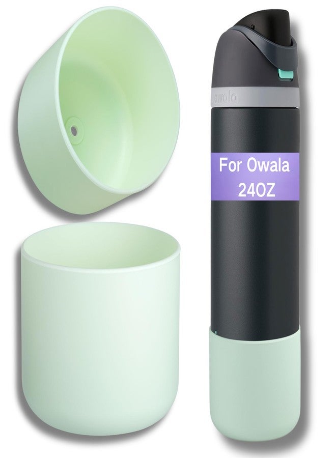 Onlymory Silicone Boot for Owala 24 OZ Water Bottle, Boots for Owala 24OZ Bottle, Protective Sleeve Accessories, Anti-Slip Bottom Protector Bumper (Mint Green, 24 OZ) - Image 1