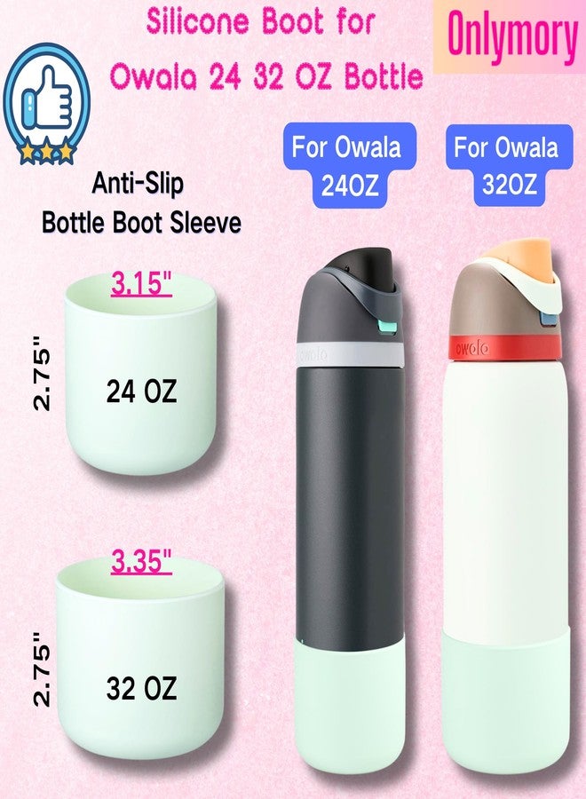 Onlymory Silicone Boot for Owala 24 OZ Water Bottle, Boots for Owala 24OZ Bottle, Protective Sleeve Accessories, Anti-Slip Bottom Protector Bumper (Mint Green, 24 OZ) - Image 4