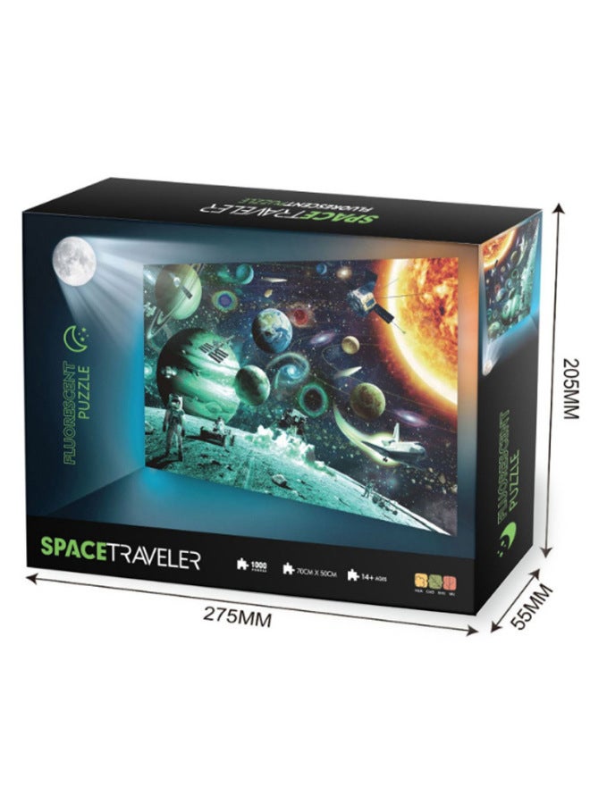 Hot Spot 1000 Pieces London Bridge Aurora With Luminous Paper Puzzle Decompression Puzzle Puzzle Toy-Color:6621 - Image 4