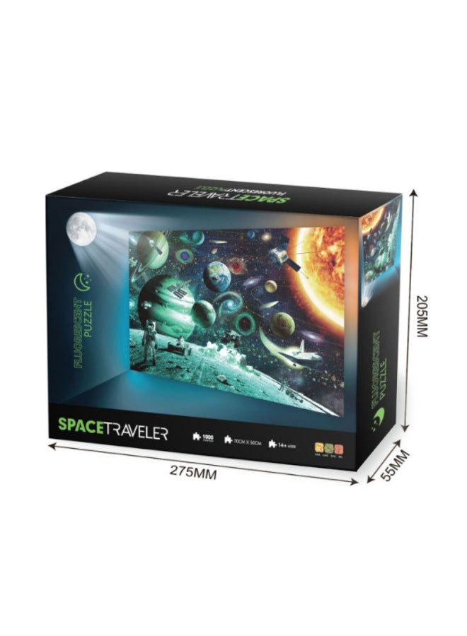 Hot Spot 1000 Pieces London Bridge Aurora With Luminous Paper Puzzle Decompression Puzzle Puzzle Toy-Color:6621 - Image 1