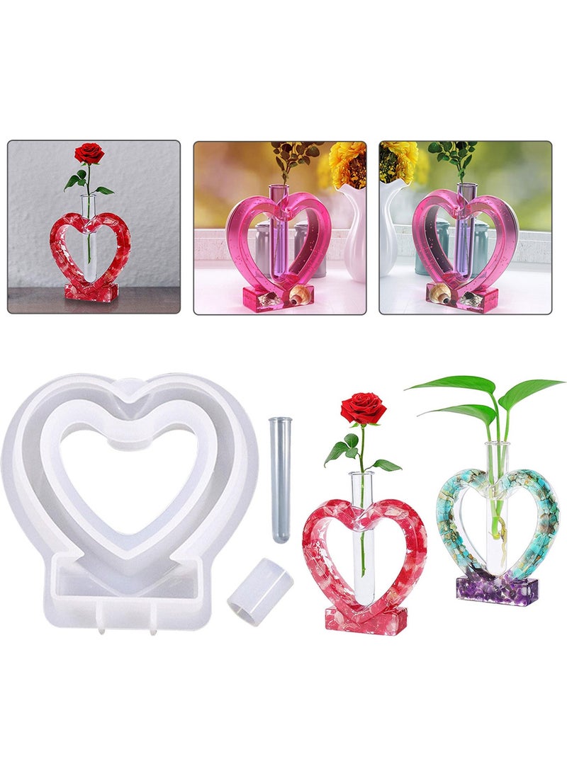 Eminönü Toptancı - Eminönü Wholesaler Epoxy Silicone Mold Decor Heart Rose Holder Valentine's Day Flower Holder Stand Table Ornament - Image 1